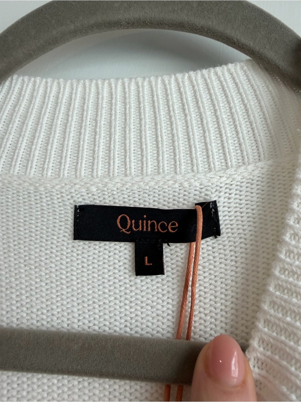 Quince Women’s 100% Organic Cotton Mock Neck Sweater Ivory NWT Size Large - Picture 5 of 10